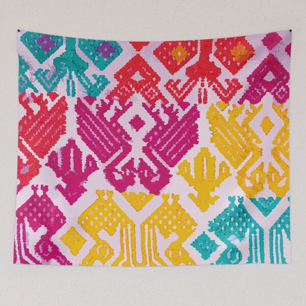 Item preview, Multicolor mexican embroidery vibrant maximalist decor designed and sold by T-Mex.