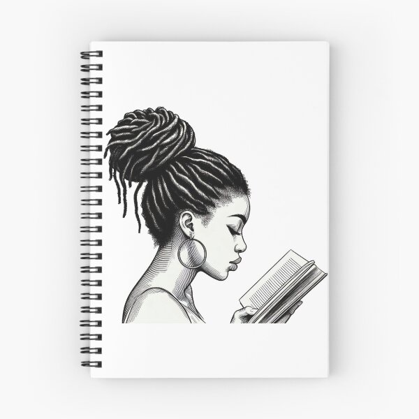 Aperçu de l'œuvre Femme avec des dreadlocks lisant créée et vendue par djrollins.