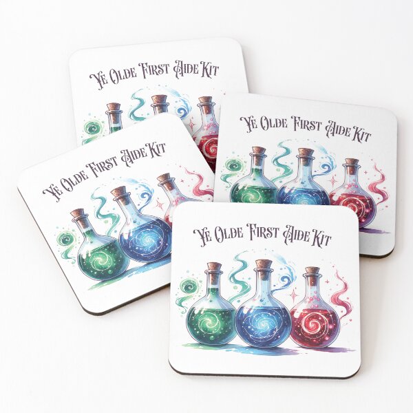 Item preview, Ye Olde First Aide Kit - Watercolor Cartoon Potion Bottles designed and sold by ModernScienceUS.