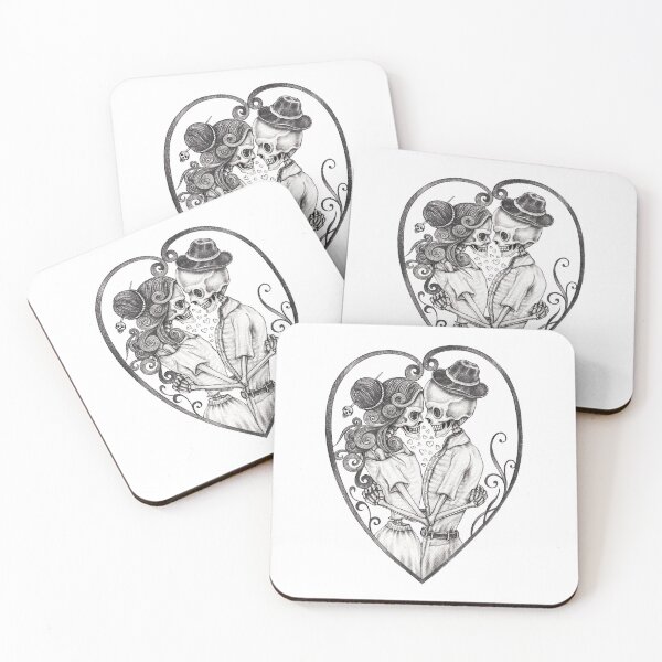 Item preview, Skeleton lovers in love vintage heart art. designed and sold by Jiwsurreal.