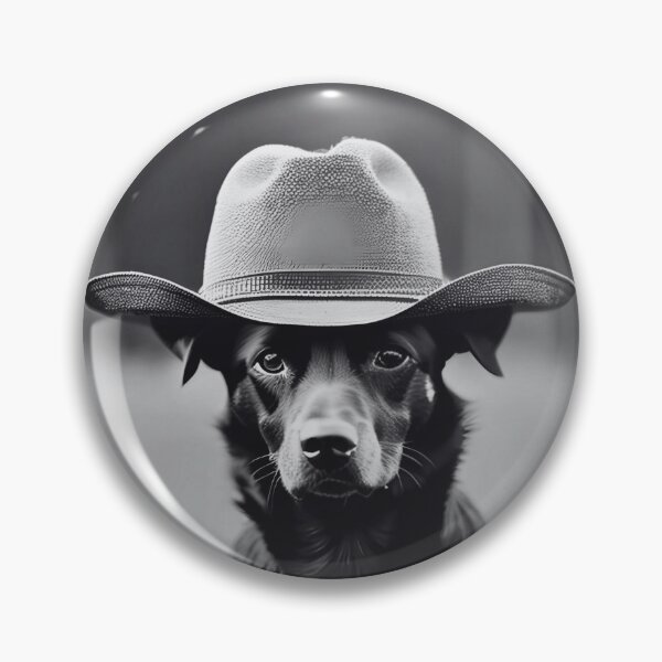Artikelvorschau,  Schwarzer Hund, der einen Cowboyhut trägt entworfen und verkauft von CerolBlue.