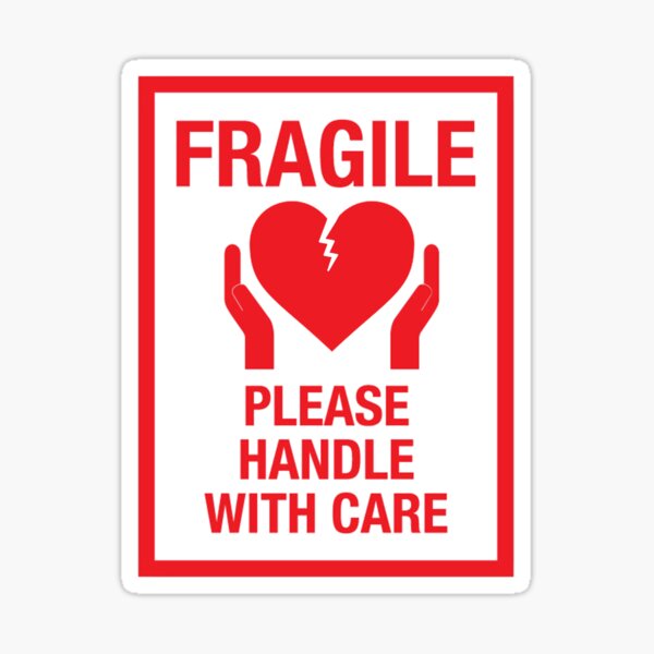 Fragile Please Handle With Care (Heart) Sticker