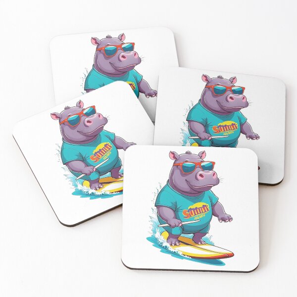 Item preview, Surfing hippo designed and sold by likbatonboot.