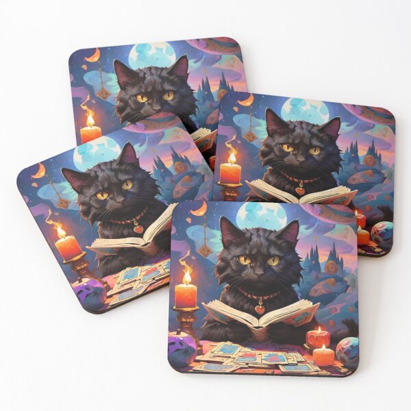 Item preview, Mystical Meow: Black Cat Tarot Reading Art designed and sold by olademar.