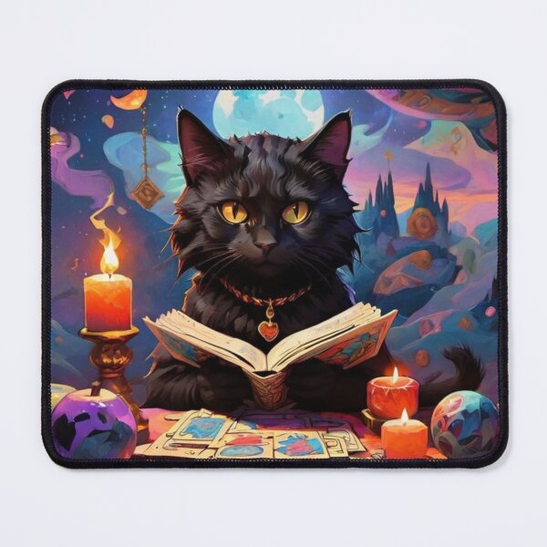 Item preview, Mystical Meow: Black Cat Tarot Reading Art designed and sold by olademar.