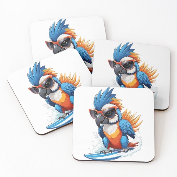 Item preview, Surfing Macaw designed and sold by likbatonboot.