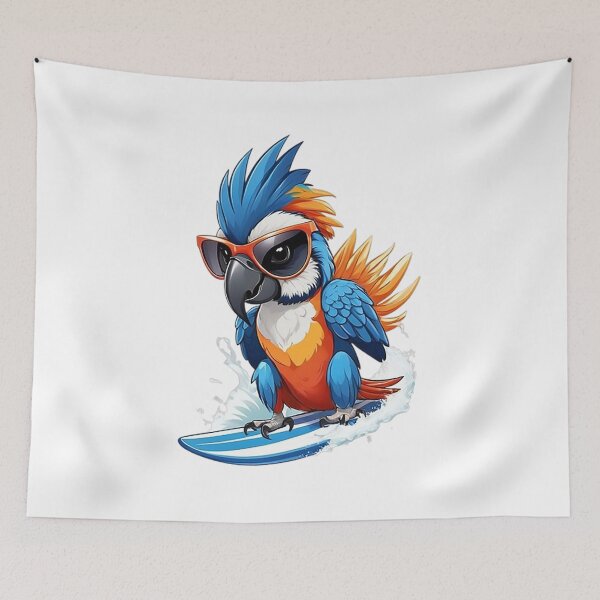 Item preview, Surfing Macaw designed and sold by likbatonboot.