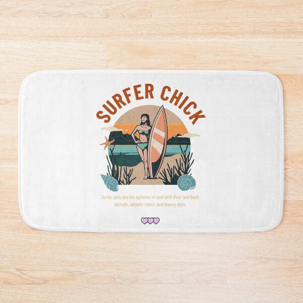 Item preview, Surfer Chick / Cool Surfer Girl Print designed and sold by Thehatinthecat.