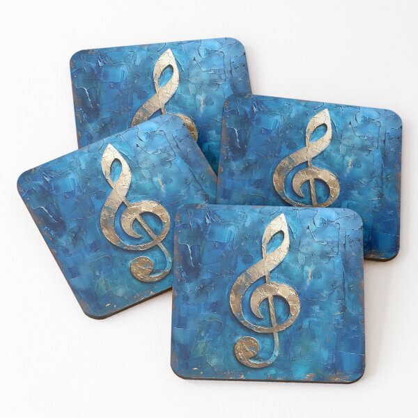 Item preview, music note in shades of blue designed and sold by dcrc.