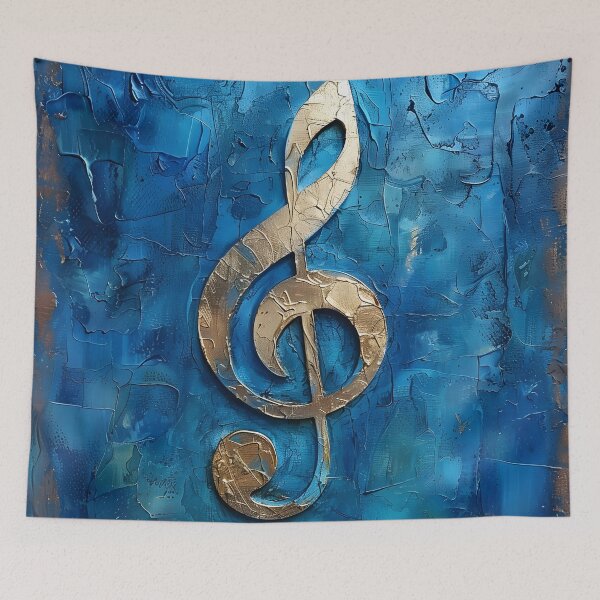 Item preview, music note in shades of blue designed and sold by dcrc.