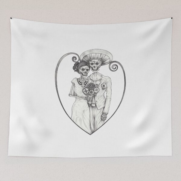 Item preview, Skeleton lovers couple mexican wedding. designed and sold by Jiwsurreal.