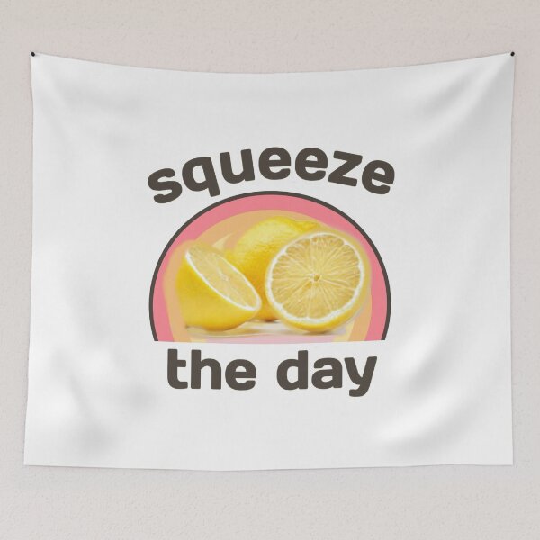 Item preview, Funny lemon saying squeeze the day colorful designed and sold by vibeno1.