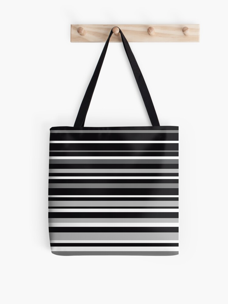 Thumbnail 1 of 2, Tote Bag, Black and White Stripes Pattern designed and sold by CarlaBaremb.