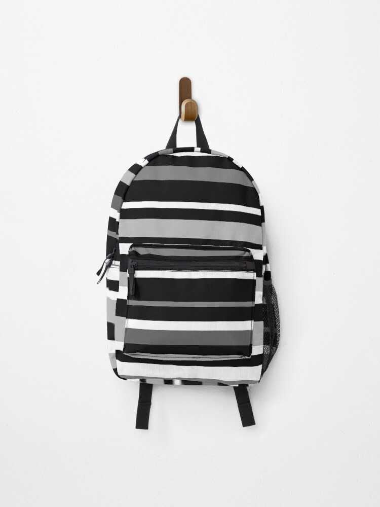 Thumbnail 1 of 3, Backpack, Black and White Stripes Pattern designed and sold by CarlaBaremb.