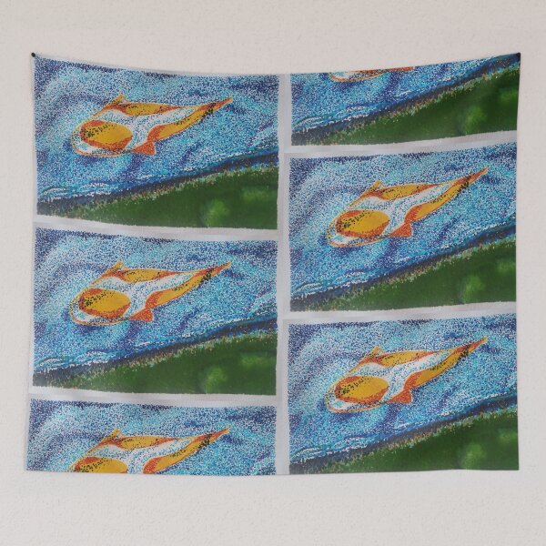 Item preview, Colourful Koi Dotwork designed and sold by Drawn By Hand Designs.