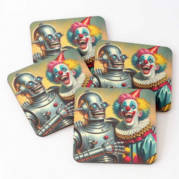 Item preview, Robot and the Clown: Retro Futurism, Creepy Laughter designed and sold by Fantasy Masterpiece.