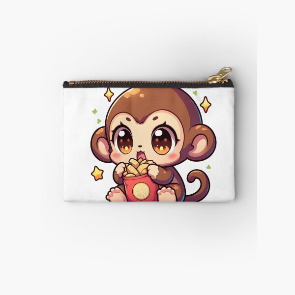 Item preview, A cute anime monkey enjoying some snacks designed and sold by panda-888.
