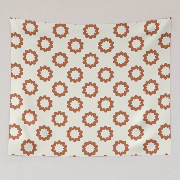 Item preview,  Caramel Flower Star Circle Pattern On A Cream Background designed and sold by KeksWorkroom.