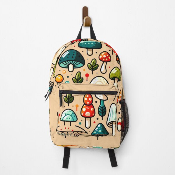 Item preview, Mushroom pattern with Simple illustration, Enchanted Forest Fungi: A Colorful Mushroom Mosaic designed and sold by FEBRICAST.