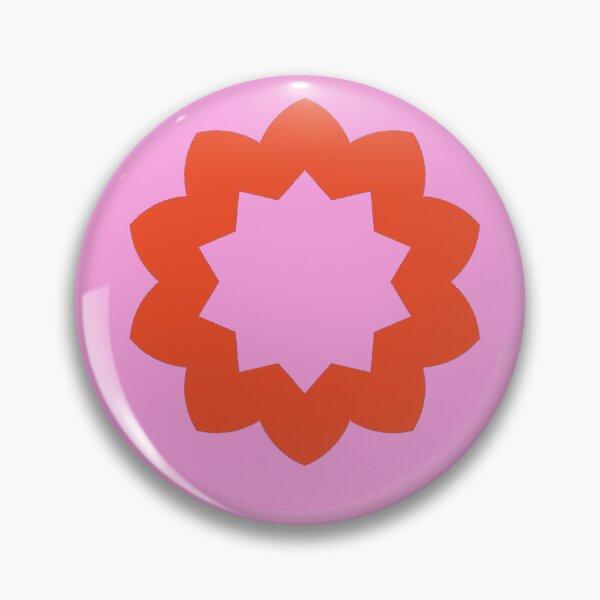 Item preview, Orange Flower Star Circle Pattern On A Pink Background designed and sold by KeksWorkroom.