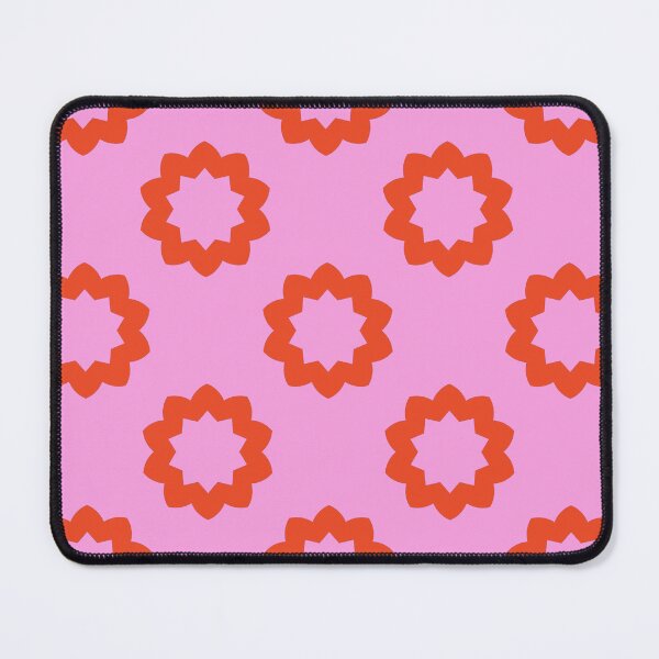 Item preview, Orange Flower Star Circle Pattern On A Pink Background designed and sold by KeksWorkroom.