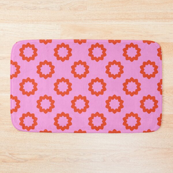 Item preview, Orange Flower Star Circle Pattern On A Pink Background designed and sold by KeksWorkroom.
