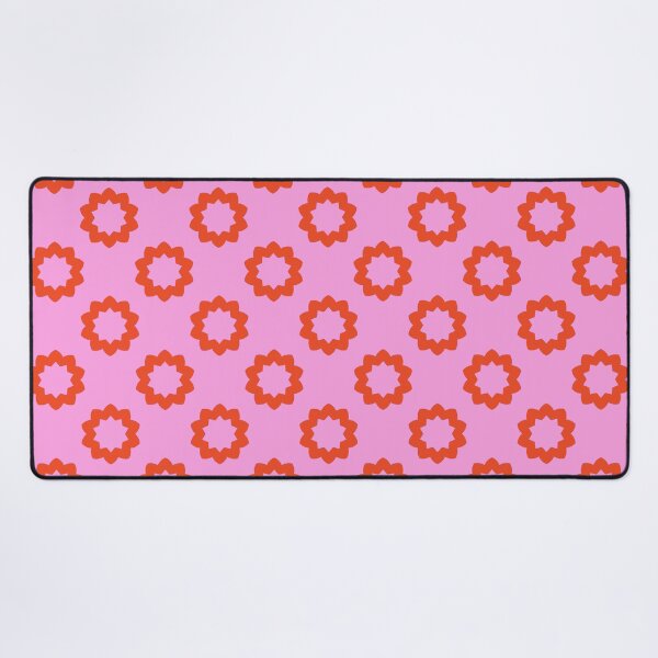 Item preview, Orange Flower Star Circle Pattern On A Pink Background designed and sold by KeksWorkroom.