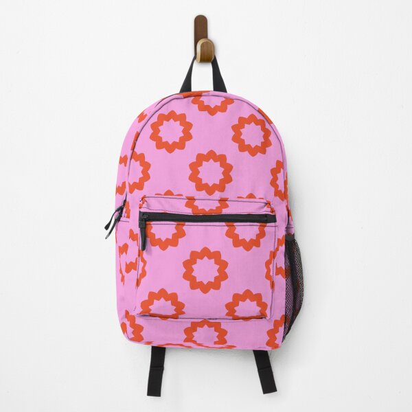 Item preview, Orange Flower Star Circle Pattern On A Pink Background designed and sold by KeksWorkroom.