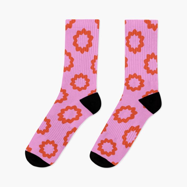 Item preview, Orange Flower Star Circle Pattern On A Pink Background designed and sold by KeksWorkroom.