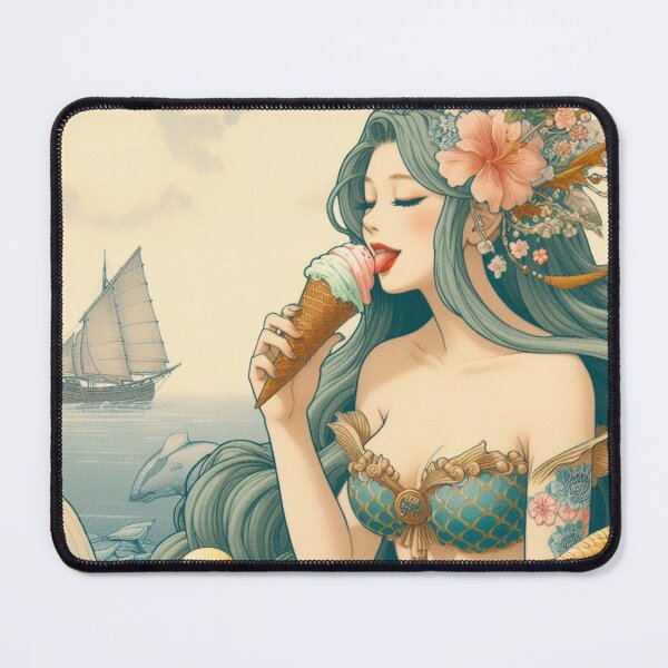 Item preview, Mermaid Eating Ice Cream - Classic Japanese Art designed and sold by AstroAppa.