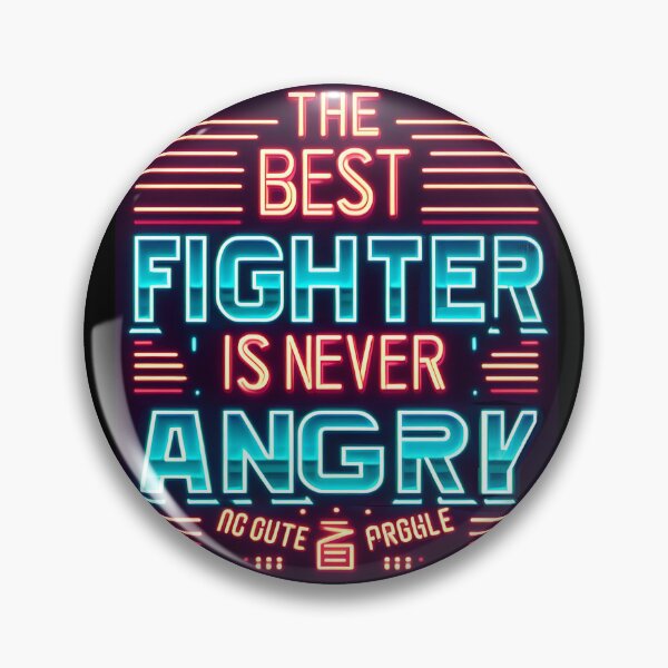 Item preview, The best fighter is never angry, typography, retro designed and sold by maxmaj.