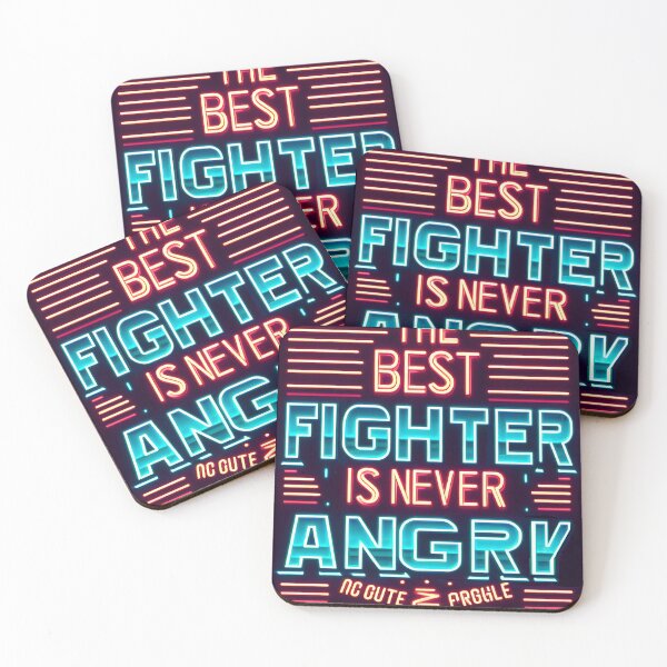 Item preview, The best fighter is never angry, typography, retro designed and sold by maxmaj.