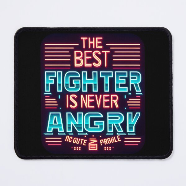 Item preview, The best fighter is never angry, typography, retro designed and sold by maxmaj.