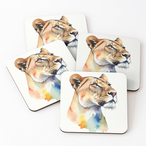Item preview, Lioness Watercolour designed and sold by DiscoGypsyFish.