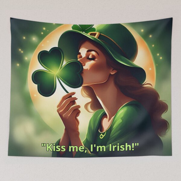 Item preview, Saint Patrick shamrocks kiss me I'm Irish designed and sold by Astralia.