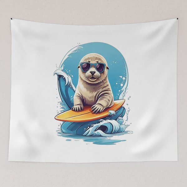 Item preview, Surfing Baby Seal designed and sold by likbatonboot.