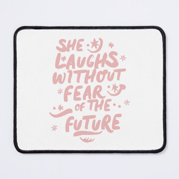 Item preview, She Laughs Without Fear of the Future - Proverbs 31:25 - Rose Neutral Inspirational Typography Art designed and sold by HahaHandlesHub.
