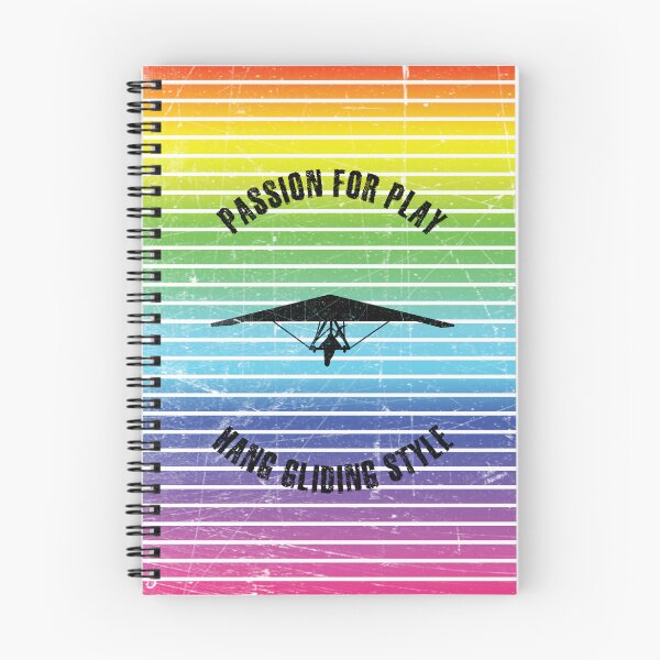 Item preview, Black silhouette of woman flying a hang glider against the background of rainbow stripes designed and sold by HarridanCreates.