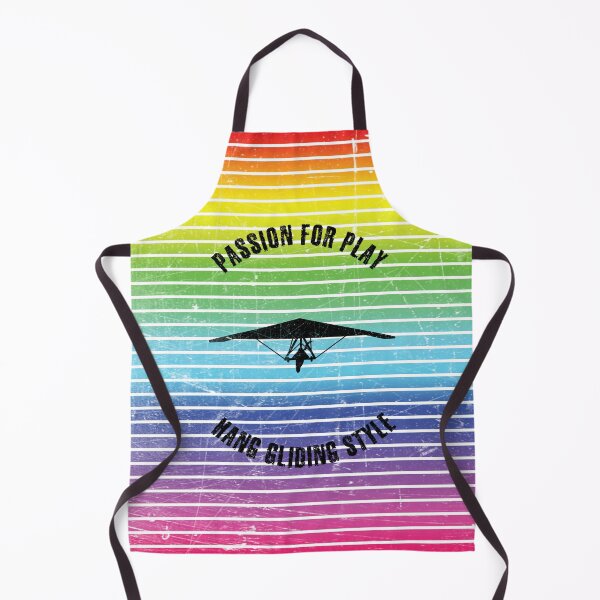 Item preview, Black silhouette of woman flying a hang glider against the background of rainbow stripes designed and sold by HarridanCreates.
