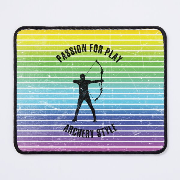 Item preview, Black silhouette of an archer against the background of rainbow stripes designed and sold by HarridanCreates.