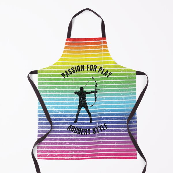 Item preview, Black silhouette of an archer against the background of rainbow stripes designed and sold by HarridanCreates.