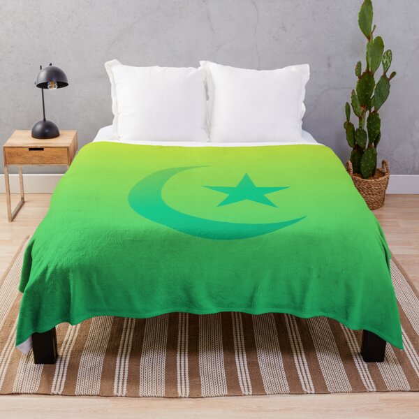Item preview, Green Gradient Crescent Moon & Star in Sky designed and sold by ShaunSandhu.