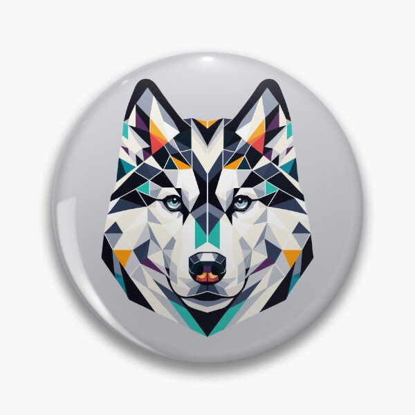 Item preview, Siberian Husky Polygonal Portrait: Sleek Canine Art designed and sold by Amanda-S-Olsen.