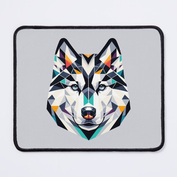 Item preview, Siberian Husky Polygonal Portrait: Sleek Canine Art designed and sold by Amanda-S-Olsen.