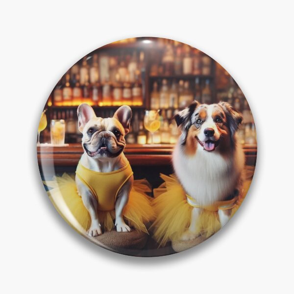 Item preview, French Bulldog and Aussie Shephard at the Bar designed and sold by KapaiKiwi.