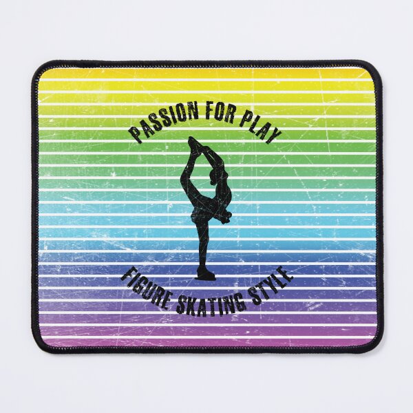 Item preview, Black silhouette of a woman skating against the background of rainbow stripes designed and sold by HarridanCreates.
