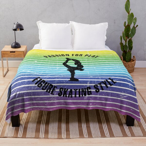 Item preview, Black silhouette of a woman skating against the background of rainbow stripes designed and sold by HarridanCreates.