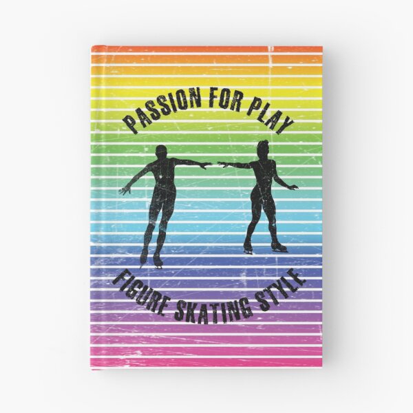 Item preview, Black silhouettes of figure skaters couple against the background of rainbow stripes designed and sold by HarridanCreates.