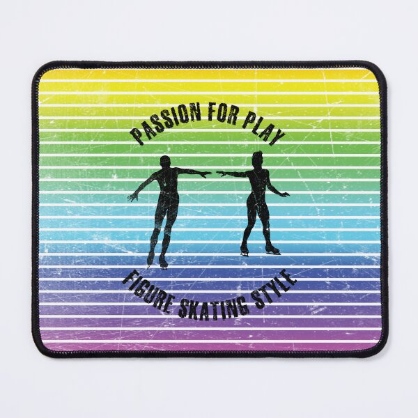 Item preview, Black silhouettes of figure skaters couple against the background of rainbow stripes designed and sold by HarridanCreates.