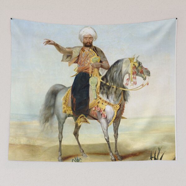 Item preview, Desert Warrior on Grey Arabian Stallion designed and sold by JaniceO Art of Digital.